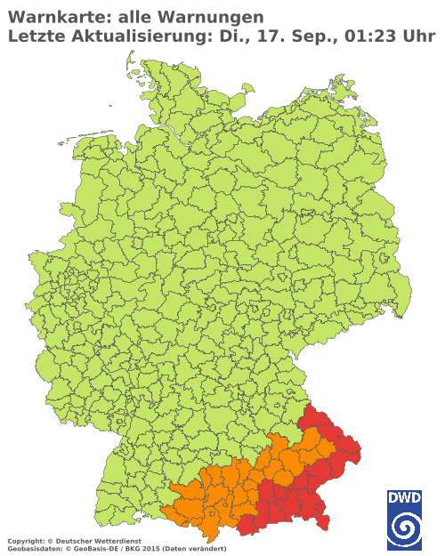 Aktuelle Wetterwarnungen für  Passau